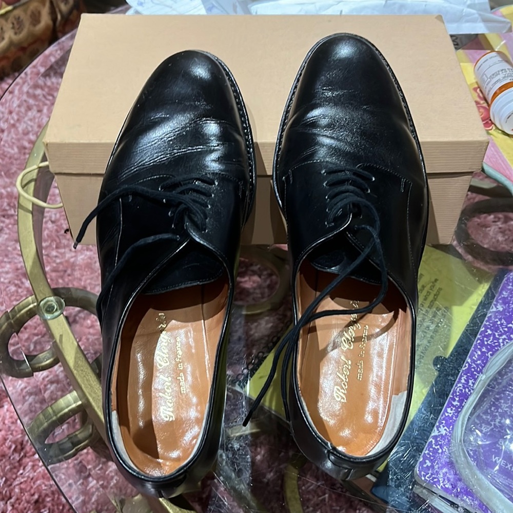 $330 Robert Clergerie LYS Black Leather Lace up oxford shoes